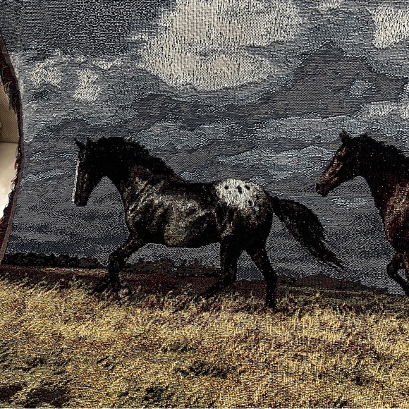 Horse Tapestry Throw Blanket Artwork by C. Cummings "Running Free" Multicolor - Picture 3 of 7
